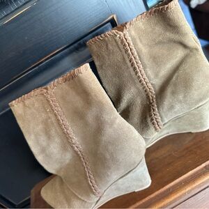 Charles Beige Suede Wedge Boots